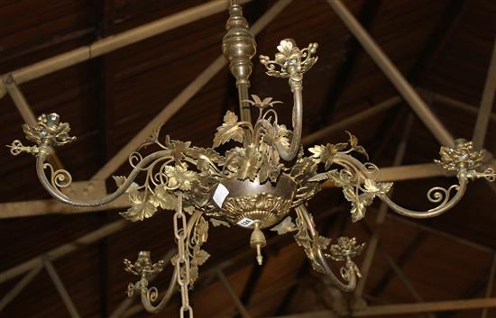 5-branch brass electrolier